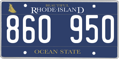 RI license plate 860950