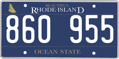 RI license plate 860955