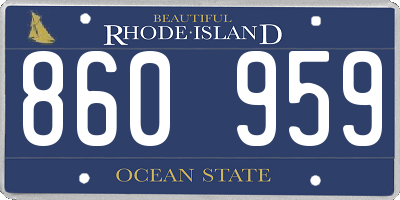 RI license plate 860959