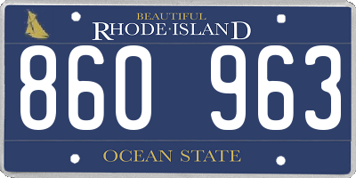 RI license plate 860963