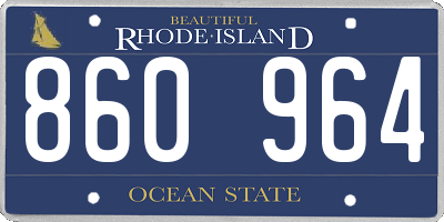RI license plate 860964