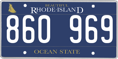 RI license plate 860969