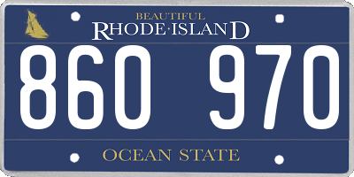 RI license plate 860970