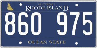RI license plate 860975