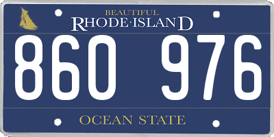 RI license plate 860976