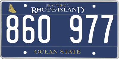 RI license plate 860977