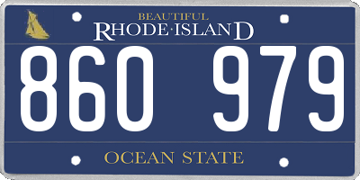 RI license plate 860979
