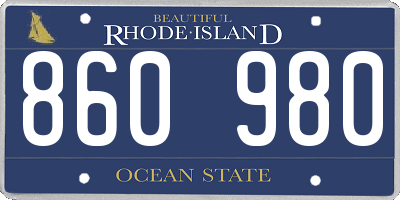RI license plate 860980