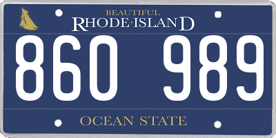 RI license plate 860989