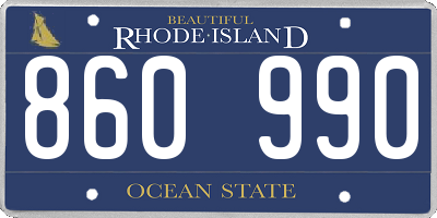 RI license plate 860990
