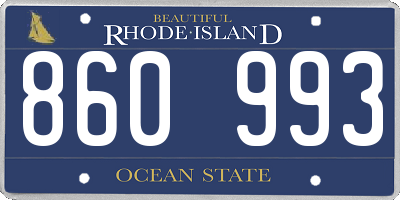RI license plate 860993