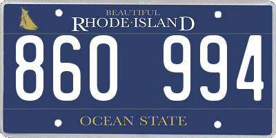 RI license plate 860994