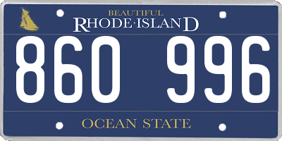 RI license plate 860996