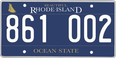RI license plate 861002