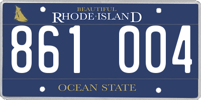 RI license plate 861004