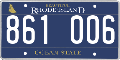 RI license plate 861006