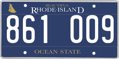 RI license plate 861009