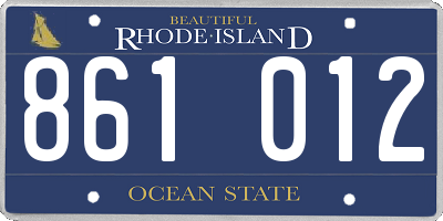 RI license plate 861012