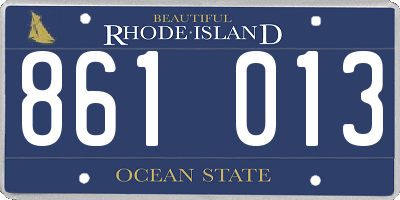 RI license plate 861013