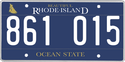 RI license plate 861015