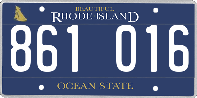 RI license plate 861016
