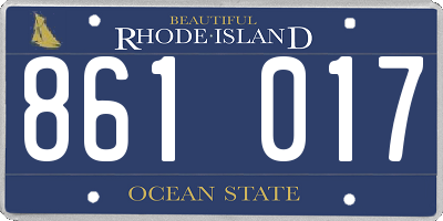 RI license plate 861017