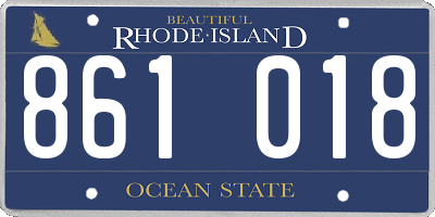 RI license plate 861018