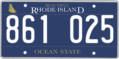 RI license plate 861025