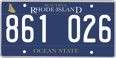 RI license plate 861026
