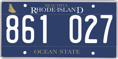 RI license plate 861027