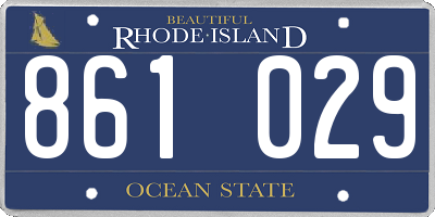 RI license plate 861029