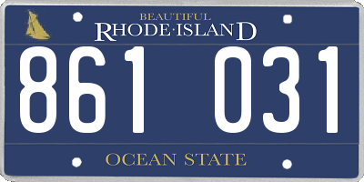 RI license plate 861031
