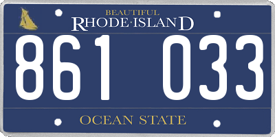RI license plate 861033