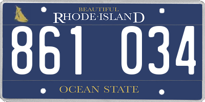 RI license plate 861034