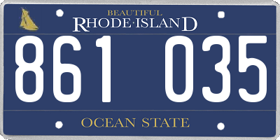RI license plate 861035