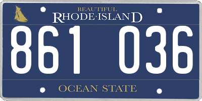 RI license plate 861036