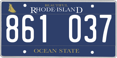 RI license plate 861037