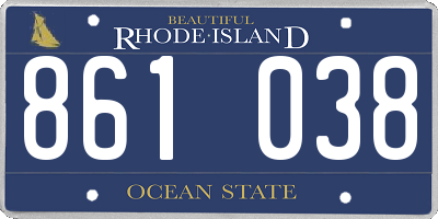 RI license plate 861038