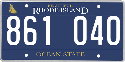 RI license plate 861040