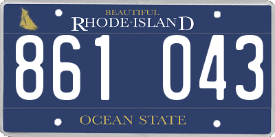 RI license plate 861043