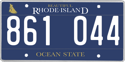 RI license plate 861044