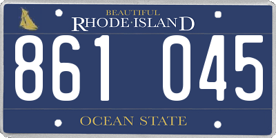 RI license plate 861045