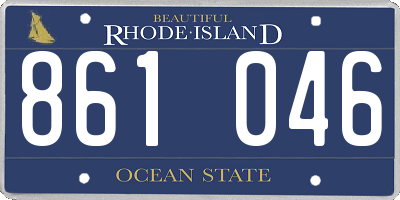 RI license plate 861046