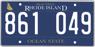 RI license plate 861049