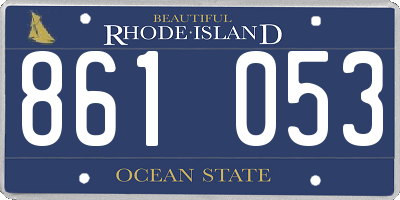 RI license plate 861053