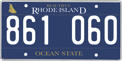 RI license plate 861060