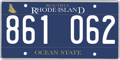 RI license plate 861062