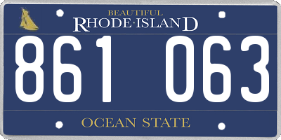 RI license plate 861063