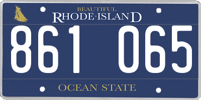 RI license plate 861065