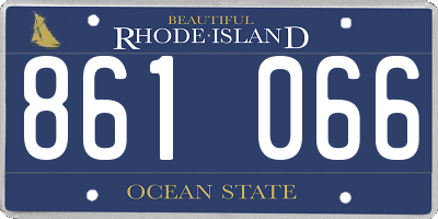 RI license plate 861066